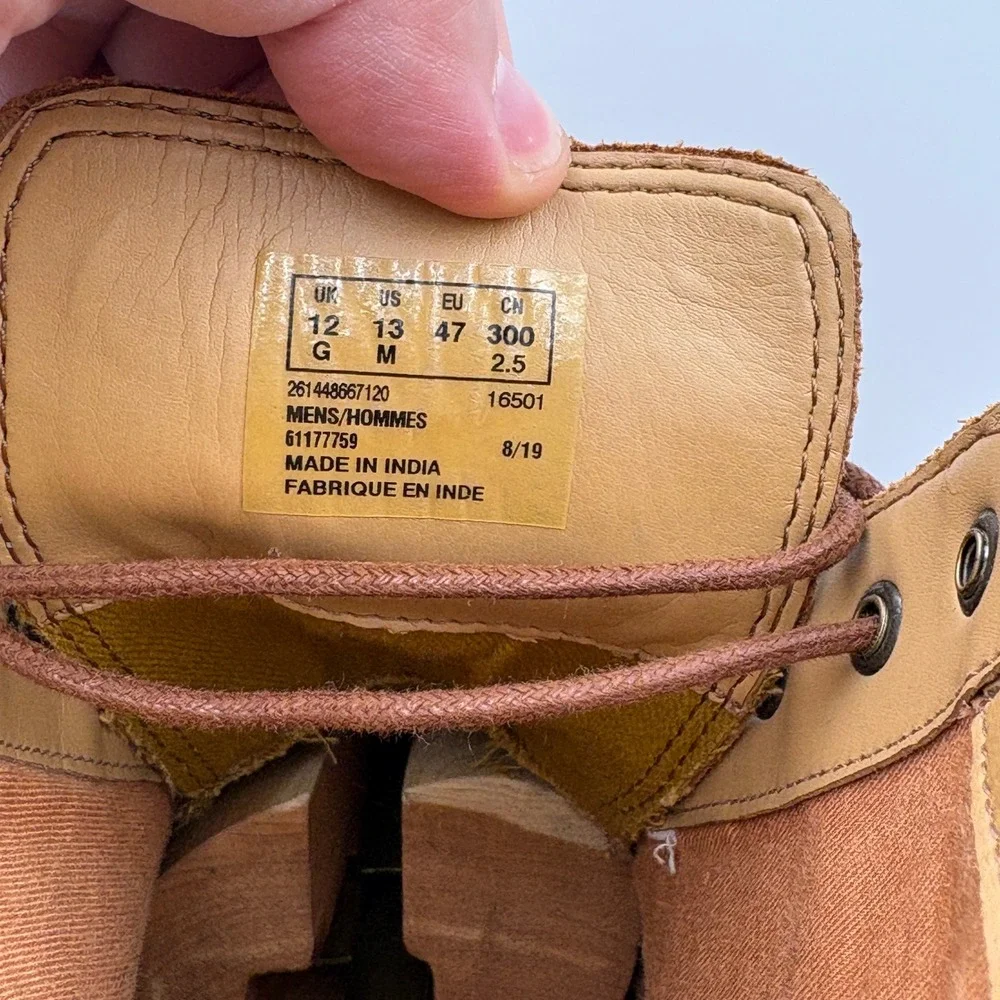 Clarks Trace Quest Tan Leather Cap Toe Lace Up Boots Mens 13 261448667120
